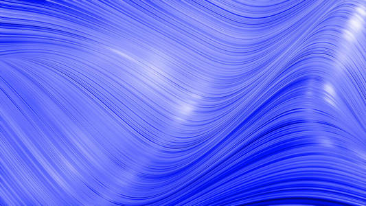 表面波浪的美丽抽象背景,蓝色渐变,挤出的线条如条纹织物表面,液体上