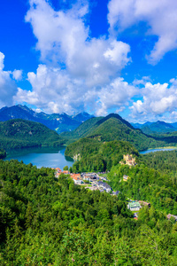 阿尔卑斯山 施万 村庄 旅游业 地标 草地 自然 天空 德国