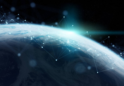 通信 连接 三维 投资 网状物 光环 行星 贸易 未来 信息