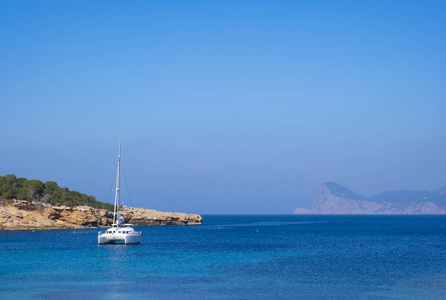 旅游业 伊比沙岛 海岸 海洋 巴利阿里 地中海 风景 绿松石