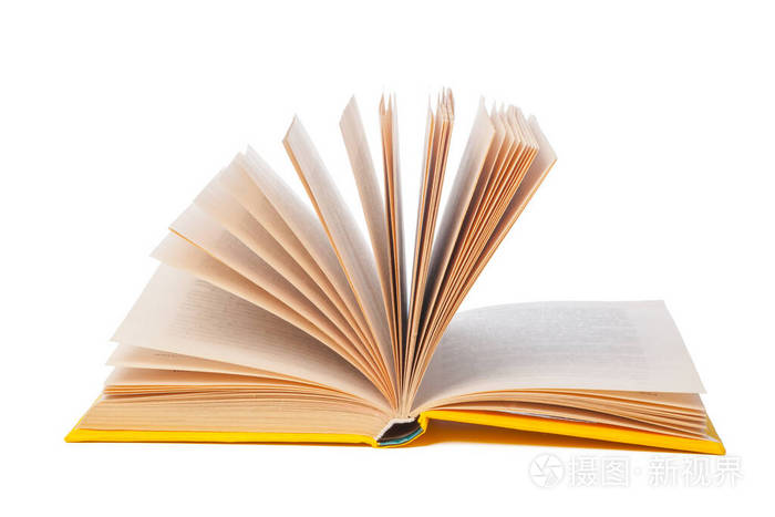 一堆孤立在白色背景上的书