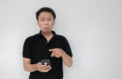 智能手机 男人 成人 肖像 印象深刻 泰语 电话 细胞 手机
