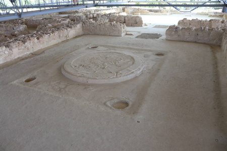 皮洛斯 内斯特 废墟 希腊 伯罗奔尼撒 夏天 古老的 宫殿