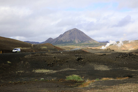 米湖 地区 火山 汽车 冰岛 风景 陨石坑 欧洲