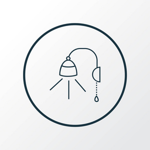 悬挂板线图标壁灯图标线符号.时尚风格的优质独立天花板元素.照片