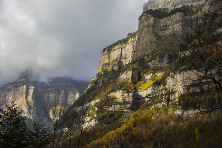 旅行 悬崖 美丽的 峡谷 森林 十月 山谷 风景 徒步旅行