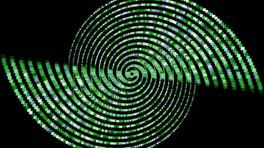 黑色背景上的重复正方形的循环3d螺旋扭曲抽象方块 2 集从阴影效应的