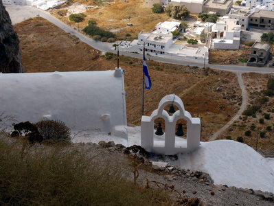 悬崖 风景 吸引力 基督教 宗教 小教堂 地中海 旅行 古老的