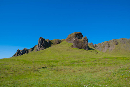 形成 美丽的 冰岛语 小山 悬崖 自然 场景 冰岛 夏天