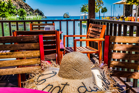 旅游业 浪漫的 阳光 自然 假期 地平线 椅子 餐厅 风景