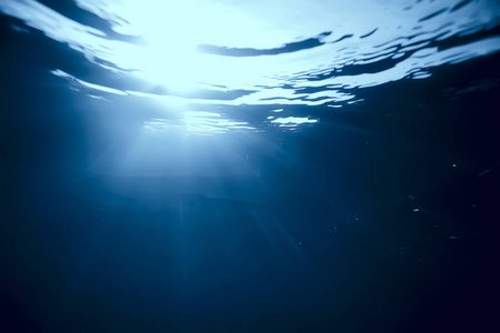 液体 太阳 潜水 在下面 波动 海洋 放松 射线 流动的