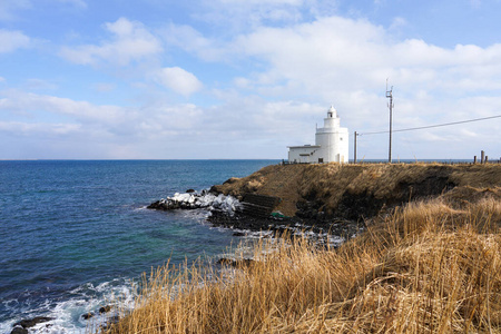 海岸 旅行 旅游业 斗篷 北海道 灯塔 海洋 日本 自然