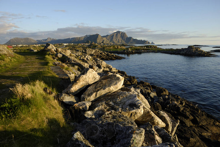 岩石 被遗弃的 海岸 天空 风景 挪威 高峰 挪威语 海岸线