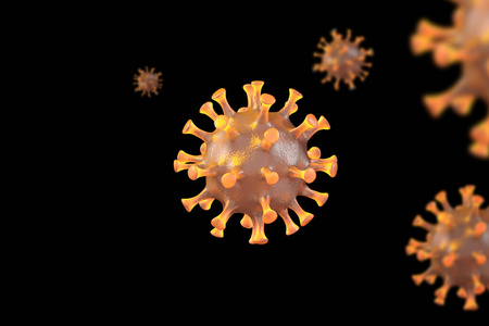 冠状病毒2019 nCov显微镜病毒特写。3d渲染。