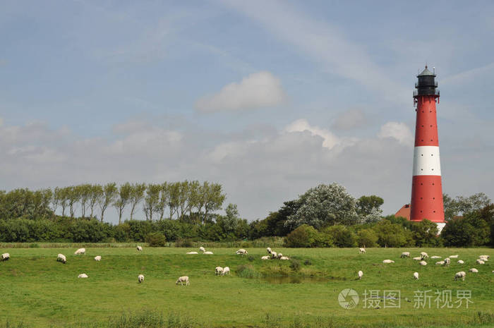 宽的 天空 灯塔 风景 建筑学