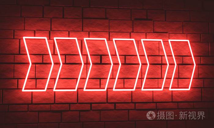 霓虹灯闪烁箭头