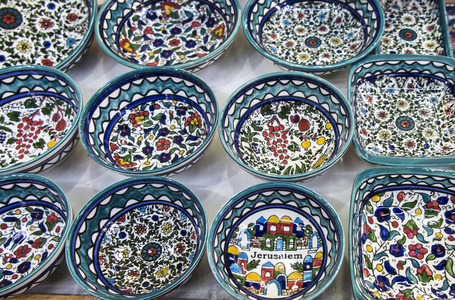 巴勒斯坦人 以色列 手工制作的 工艺 销售 陶器 盘子 陶瓷