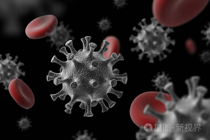 冠状病毒2019ncov显微镜病毒特写3d渲染