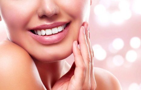 美丽的 放松 成人 护肤品 女人 牙齿 面对 身体 制作