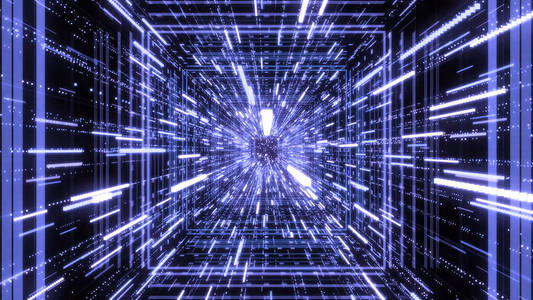 闪烁星光隧道里星光闪烁的星流.动画.