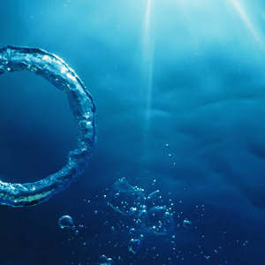 潜水 美女 海的 气泡 波动 透明的 空气 特写镜头 泡沫