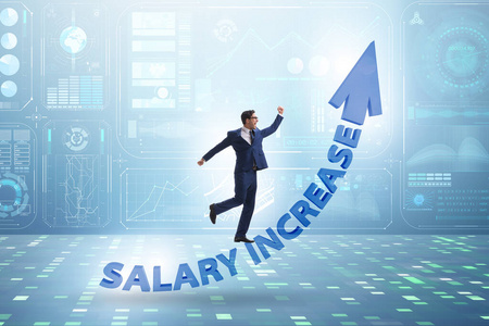 Employee in salary increase concept