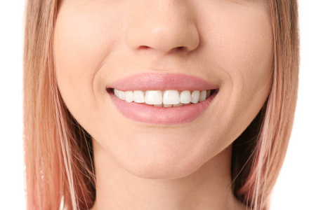 牙科 健康 微笑 特写镜头 成人 女孩 白种人 卫生 牙龈