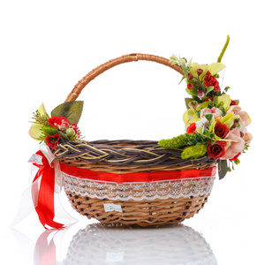 假日 木材 复活节 柳条 传统 篮子 季节 礼物 庆祝 鸡蛋
