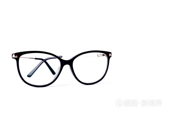 白色背景隔离背景上的黑框眼镜照片 正版商用图片2asarl 摄图新视界