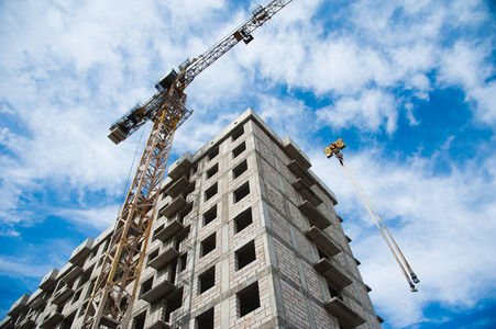 楼层 起重机 网站 房子 建筑学 城市 建设 住房 公寓