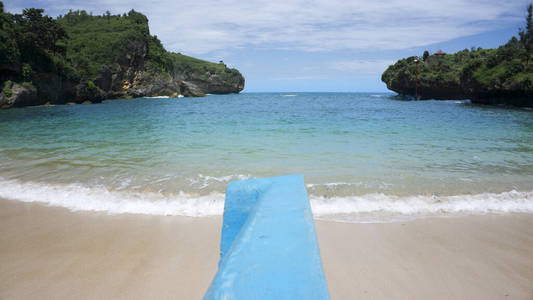 日落 自然 加勒比 美丽的 椰子 夏天 波动 海滩 假期