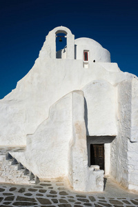 希腊东正教帕纳贾帕拉波提尼教堂在米科诺斯岛上的乔拉镇
