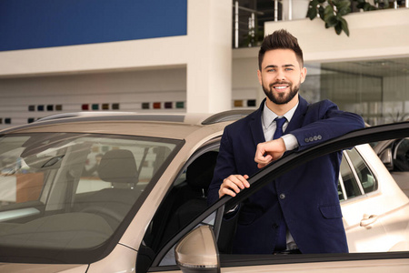 开车 经销商 工作 推销员 新的 男人 成人 微笑 商业