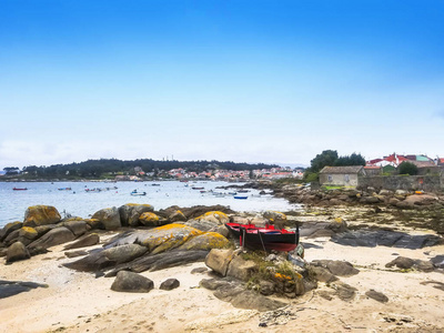 海滩 蓬特韦德拉 风景 钓鱼 海岸 自然 旅行 西班牙 花岗岩