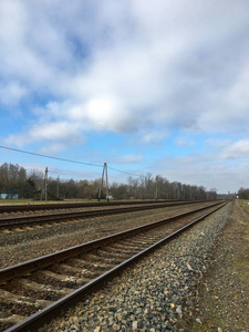 火车 运输 铁路 天空 方向 铁轨 金属 风景 地平线 旅行