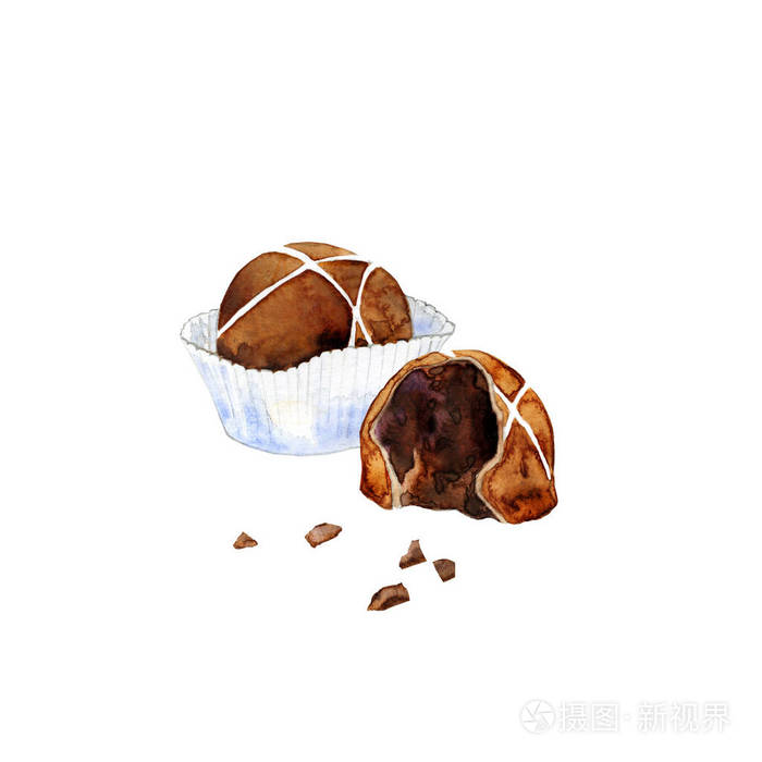 水彩画巧克力酱