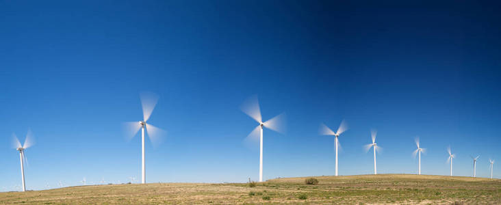 乡村 发电机 能量 风景 风力 生产 旋转 螺旋桨 农场