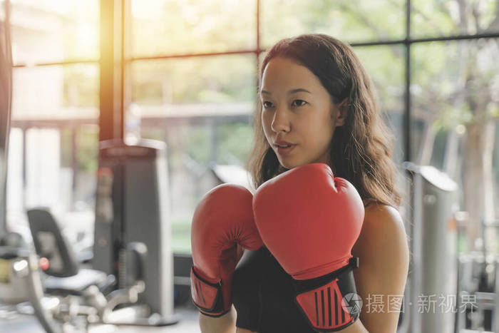 女人 能量 适合 健身 拳击 健康 俱乐部 战斗 火车 健身房