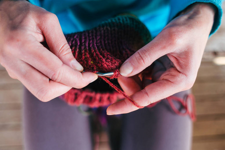 帽子 羊毛 纤维 手工 编织机 工艺 女孩 自制 针线活