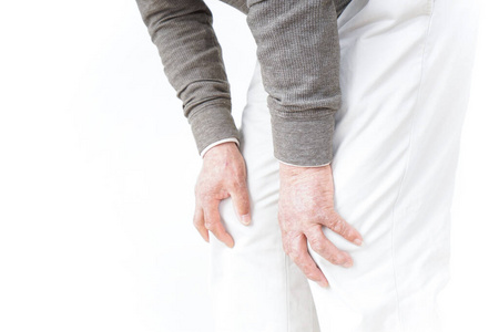 膝盖 健康 人类 疼痛 古老的 疾病 男人 日本人 伤害