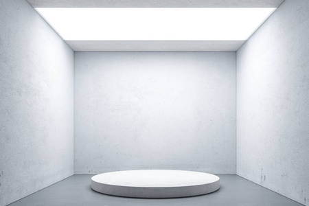 3d渲染.极简主义概念.艺术展览照片