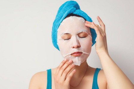 保湿 治疗 护肤品 美容学 纺织品 美女 肖像 程序 面具