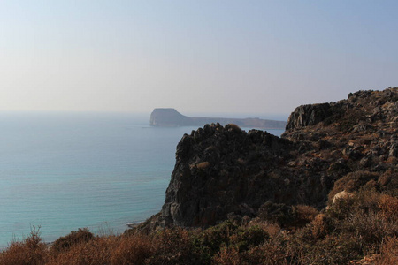 海岸线 海景 克里特岛 加勒比 海湾 旅行者 假日 地中海