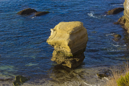 希腊 旅游业 假日 岩石 海滩 海洋 天空 自然 场景 海湾