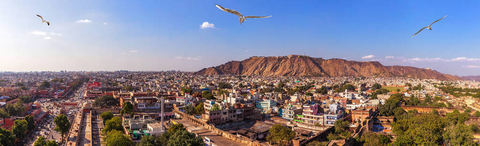 拉贾斯坦邦 风景 建筑学 天空 阿拉瓦利 市场 古老的 粉红色