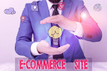 手写文字书写电子商务网站。概念是指在在线服务上购买或销售产品的活动。