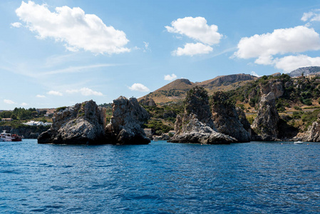 建筑学 岩石 西西里岛 海岸 太阳 地中海 风景 意大利语