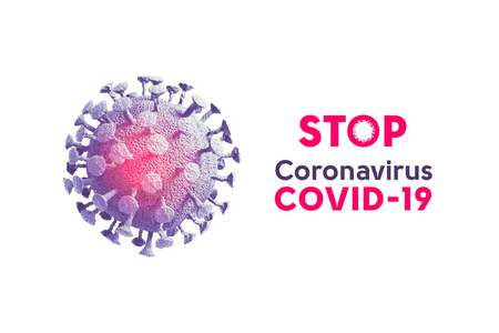 冠状病毒COVID19或2019 nCov新型冠状病毒概念应对亚洲流感爆发和冠状病毒流感作为一种大流行的危险流感株病例。蓝色的