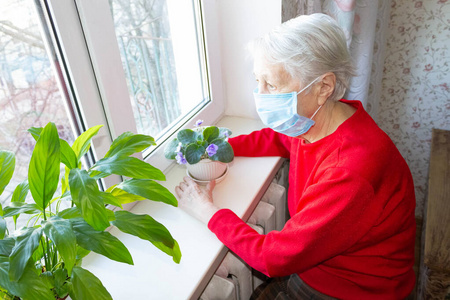 成熟 健康 疾病 面具 祖母 古老的 呼吸系统 长者 老的