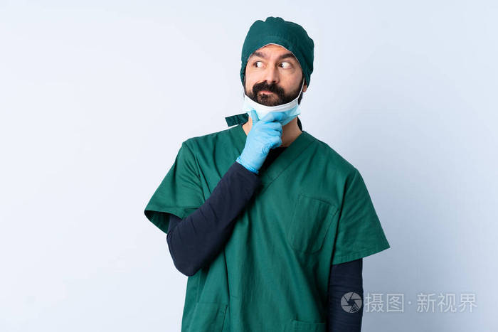 照顾 面具 感兴趣的 冠状病毒 医生 成人 男人 外科医生